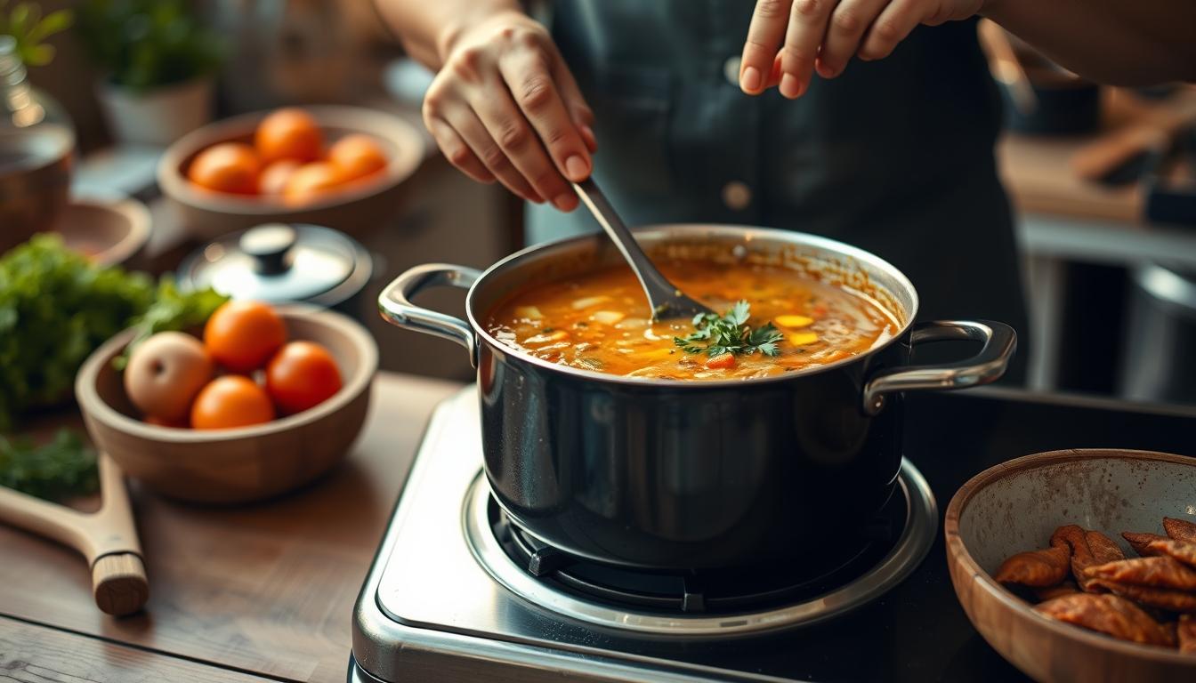 Comforting family dinner served at home