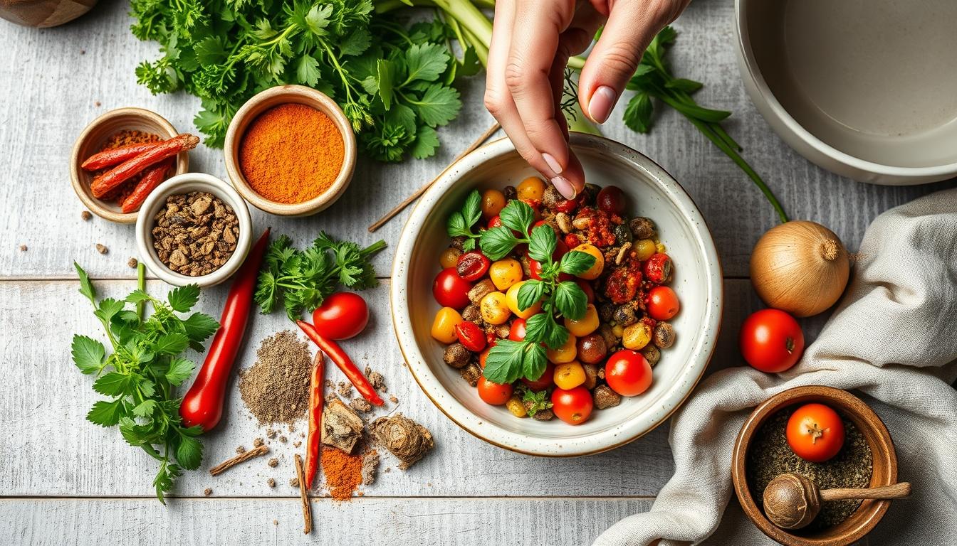 Fresh ingredients for healthy home cooking